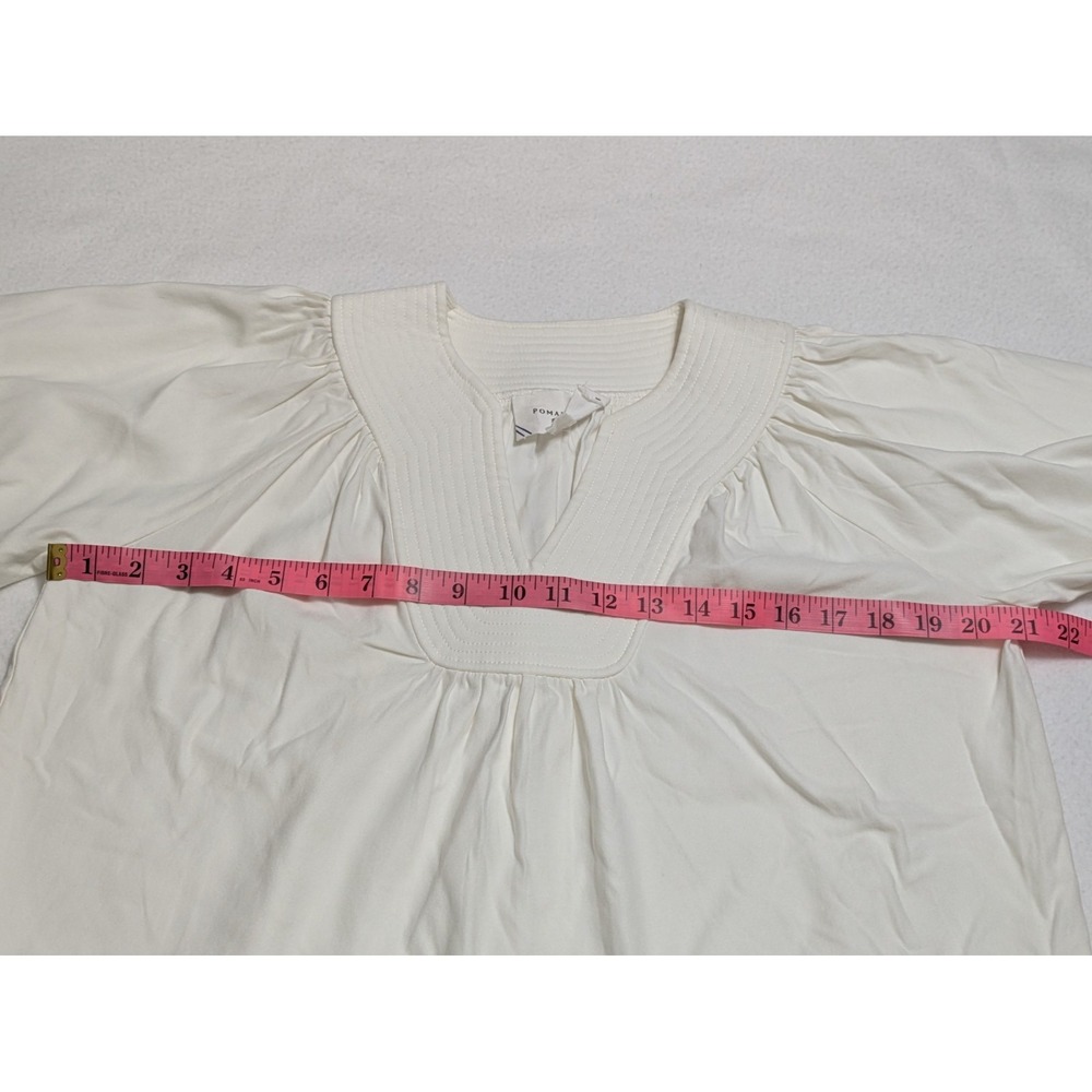 Tuckernuck Top Pomander Place XS White Koa Blouse Relaxed Tunic 3/4 Sleeves - Picture 10 of 12